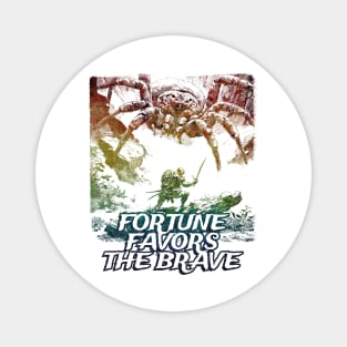 "Fortune Favors The Brave" Vintage Barbarian Fantasy Magnet